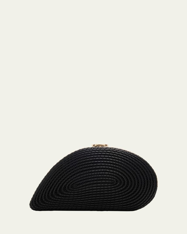 Bridget Corded Vegan Leather Shell Clutch Bag